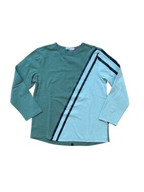 Kidichic Girls 3/4 Sleeve Green Colorblock Tee Shirt Size 14 New Without Tags